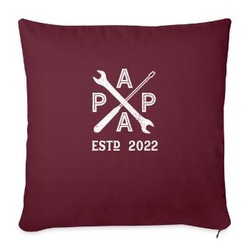 Vintage Papa Artisan Baby Est 2022 Cadeau - Housse de coussin décorative 45 x 45 cm - bordeaux - Devant