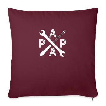 Papa artisan fête des pères bébé cadeau - Housse de coussin décorative 45 x 45 cm - bordeaux - Devant