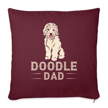 Lustiges Retro Doodle Dad - Goldendoodle Geschenk - Sofakissenbezug 45 x 45 cm - Burgunderrot - Vorne