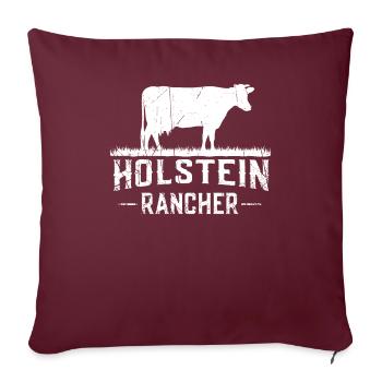 Holstein Rancher Holstein Kuh - Sofakissenbezug 45 x 45 cm - Burgunderrot - Vorne