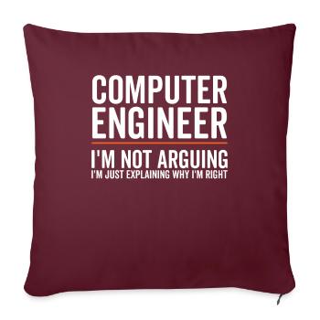 J’explique seulement - Ingénieur en informatique - Housse de coussin décorative 45 x 45 cm - bordeaux - Devant