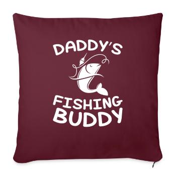 Daddy’s Fishing Buddy - Pêcheur pour enfants - Housse de coussin décorative 45 x 45 cm - bordeaux - Devant