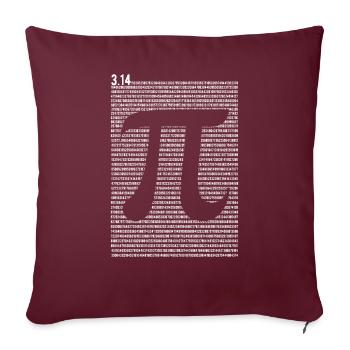 Signe Pi - Mathématiques Mathématiques - Pi Tag - Housse de coussin décorative 45 x 45 cm - bordeaux - Devant