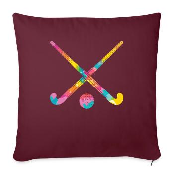 Hippie - Tie Dye Hockey sur gazon - Housse de coussin décorative 45 x 45 cm - bordeaux - Devant