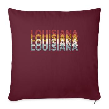 US 70s Retro State Vintage Louisiane - Housse de coussin décorative 45 x 45 cm - bordeaux - Devant
