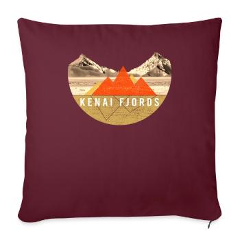 Jahrgang - Kenai-Fjords-Nationalpark - Sofakissenbezug 45 x 45 cm - Burgunderrot - Vorne