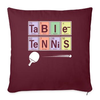 Joueur de tennis de table Chimie sportive - Housse de coussin décorative 45 x 45 cm - bordeaux - Devant