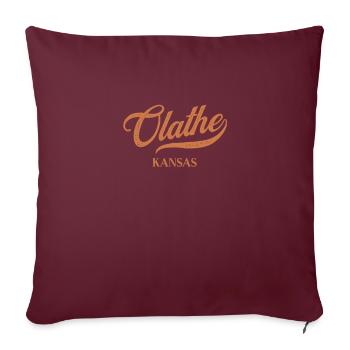 Retro USA Kansas Vintage Olathe - Housse de coussin décorative 45 x 45 cm - bordeaux - Devant
