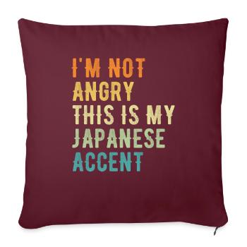 Je ne suis pas méchant, mon accent japonais - Housse de coussin décorative 45 x 45 cm - bordeaux - Devant