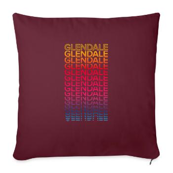 Retro Nostalgic USA City - Rainbow Glendale - Housse de coussin décorative 45 x 45 cm - bordeaux - Devant