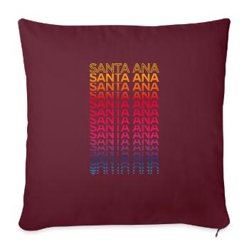 Retro Nostalgic USA City - Rainbow Santa Ana - Housse de coussin décorative 45 x 45 cm - bordeaux - Devant