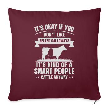 Personnes intelligentes - Cow Belted Galloways - Housse de coussin décorative 45 x 45 cm - bordeaux - Devant