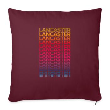 Retro Nostalgic USA City - Rainbow Lancaster - Housse de coussin décorative 45 x 45 cm - bordeaux - Devant