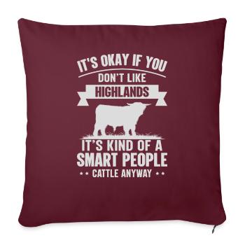 Personnes intelligentes - Cow Highlands - Housse de coussin décorative 45 x 45 cm - bordeaux - Devant
