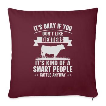 Personnes intelligentes - Cow Dexters - Housse de coussin décorative 45 x 45 cm - bordeaux - Devant