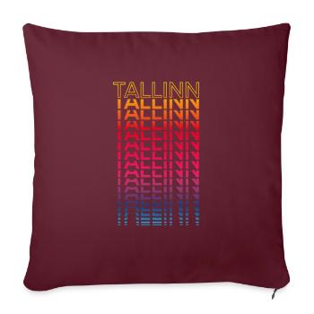 Ville rétro nostalgique - Rainbow Tallinn - Housse de coussin décorative 45 x 45 cm - bordeaux - Devant