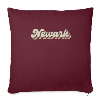 Nostalgisch 70er USA Stadt - Vintage Newark - Sofakissenbezug 45 x 45 cm - Burgunderrot - Vorne