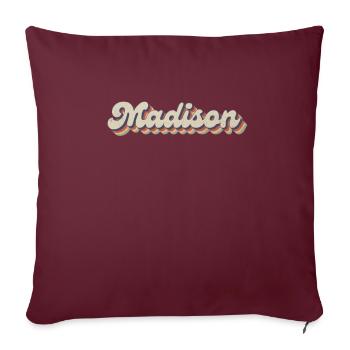 Nostalgique des années 70 USA City - Vintage Madison - Housse de coussin décorative 45 x 45 cm - bordeaux - Devant