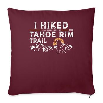 Randonnée pédestre - Tahoe Rim Trails - Housse de coussin décorative 45 x 45 cm - bordeaux - Devant