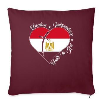 Liberté Foi en Dieu - Egypte - Housse de coussin décorative 45 x 45 cm - bordeaux - Devant