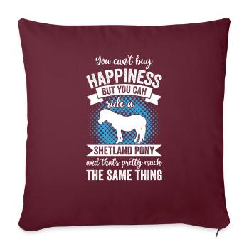 Équitation - Shetland Pony Horse - Housse de coussin décorative 45 x 45 cm - bordeaux - Devant