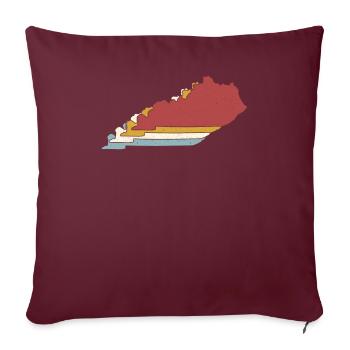 État des États-Unis - Carte vintage Kentucky - Housse de coussin décorative 45 x 45 cm - bordeaux - Devant