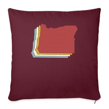 État des États-Unis - Carte vintage Oregon - Housse de coussin décorative 45 x 45 cm - bordeaux - Devant