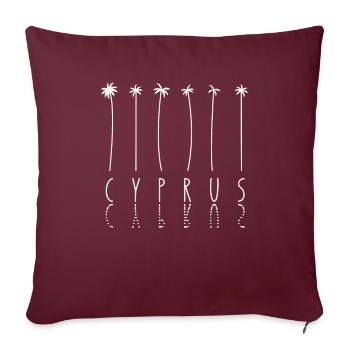 Palm Holiday - Île de Chypre - Housse de coussin décorative 45 x 45 cm - bordeaux - Devant