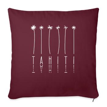 Palm Holiday - Île de Tahiti - Housse de coussin décorative 45 x 45 cm - bordeaux - Devant