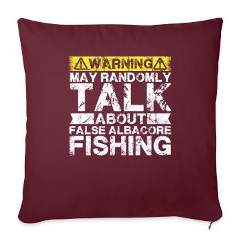 Pêche - Faux poisson germon - Housse de coussin décorative 45 x 45 cm - bordeaux - Devant
