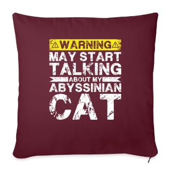 En parlant de chat abyssin - Housse de coussin décorative 45 x 45 cm - bordeaux - Devant