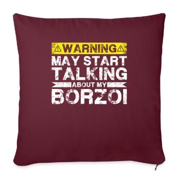 En parlant de Barsoi - Housse de coussin décorative 45 x 45 cm - bordeaux - Devant