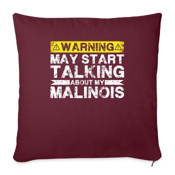 En parlant de Malinois - Housse de coussin décorative 45 x 45 cm - bordeaux - Devant