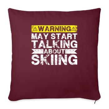 Parlez de ski ski - Housse de coussin décorative 45 x 45 cm - bordeaux - Devant