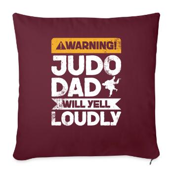 Cri d’avertissement - Judo Papa - Housse de coussin décorative 45 x 45 cm - bordeaux - Devant