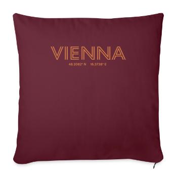 Coordonnées de la ville d’Autriche - Vienne - Housse de coussin décorative 45 x 45 cm - bordeaux - Devant