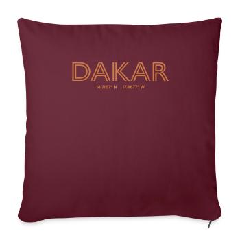 Coordonnées de la ville du Sénégal - Dakar - Housse de coussin décorative 45 x 45 cm - bordeaux - Devant