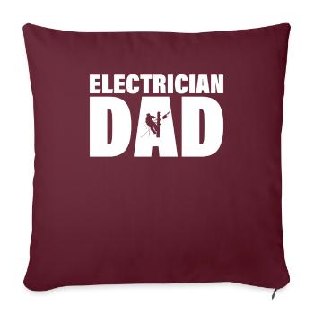 Emploi - Père électricien - Housse de coussin décorative 45 x 45 cm - bordeaux - Devant