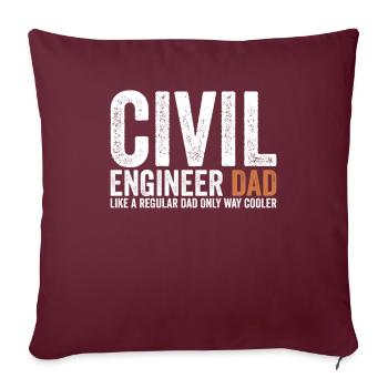 Père - Ingénieur civil - Housse de coussin décorative 45 x 45 cm - bordeaux - Devant