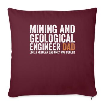Père - Ingénieur géologique des mines - Housse de coussin décorative 45 x 45 cm - bordeaux - Devant