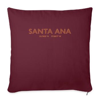 Coordonnées de la ville des États-Unis - Santa Ana - Housse de coussin décorative 45 x 45 cm - bordeaux - Devant