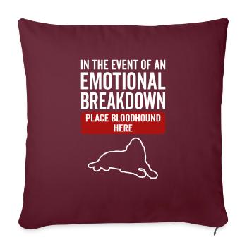 Émotionnel - Dog Bloodhound - Housse de coussin décorative 45 x 45 cm - bordeaux - Devant