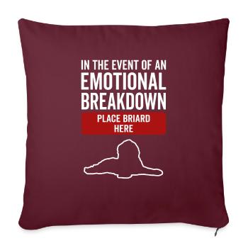Émotionnel - Dog Briard - Housse de coussin décorative 45 x 45 cm - bordeaux - Devant
