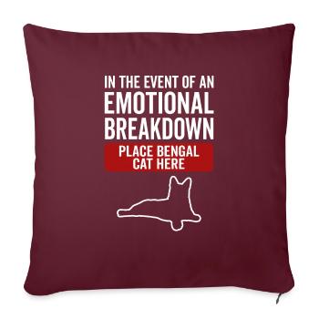 Émotionnel - Chat du Bengale - Housse de coussin décorative 45 x 45 cm - bordeaux - Devant