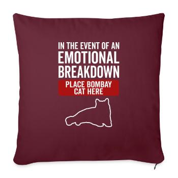 Émotionnel - Bombay Cat - Housse de coussin décorative 45 x 45 cm - bordeaux - Devant