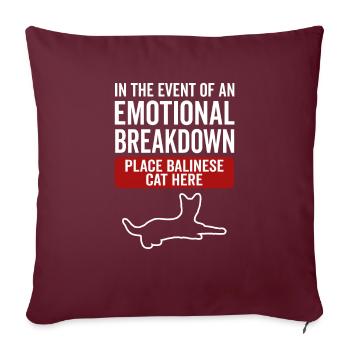 Émotionnel - Chat balinais - Housse de coussin décorative 45 x 45 cm - bordeaux - Devant