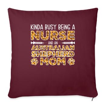 Sister Dog Mother - Berger australien - Housse de coussin décorative 45 x 45 cm - bordeaux - Devant