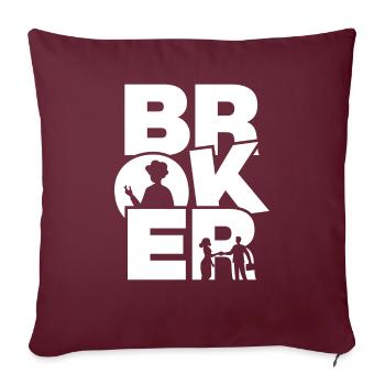 Beruf Arbeit - Makler - Sofakissenbezug 45 x 45 cm - Burgunderrot - Vorne