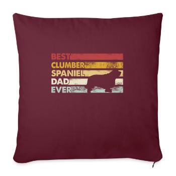 Bester Vater Aller Zeiten - Clumber Spaniel - Sofakissenbezug 45 x 45 cm - Burgunderrot - Vorne