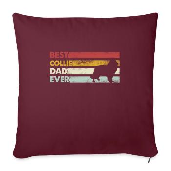 Meilleur père de tous les temps - Collie - Housse de coussin décorative 45 x 45 cm - bordeaux - Devant